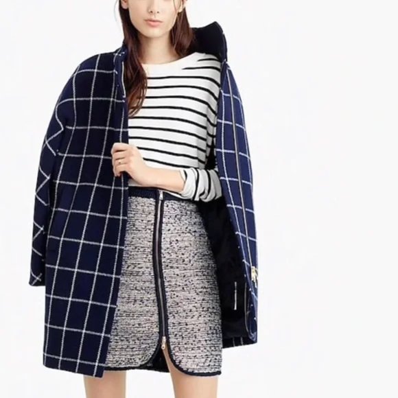 J. Crew Metallic Tweed Zipper Mini Skirt 0 - Picture 1 of 8